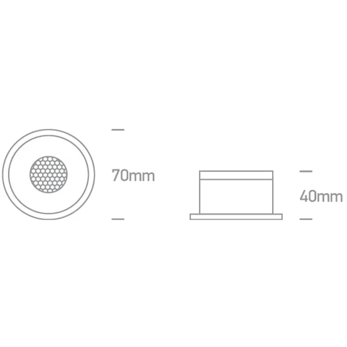 UGRADBENA SVJETILJKA 6,5W CCT 700mA DARK LIGHT HONEYCOMB BIJELA