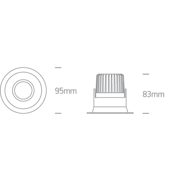 UGRADBENA SVJETILJKA 7W CTV IP20 230V DARK LIGHT CRNA