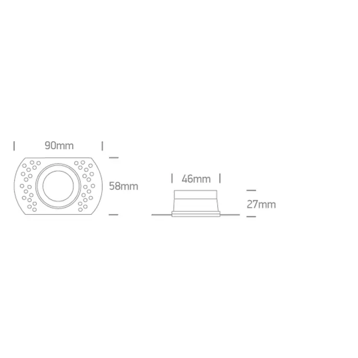 UGRADBENA SVJETILJKA BIJELA 5W MR11 GU10 TRIMLESS DARK LIGHT IP20