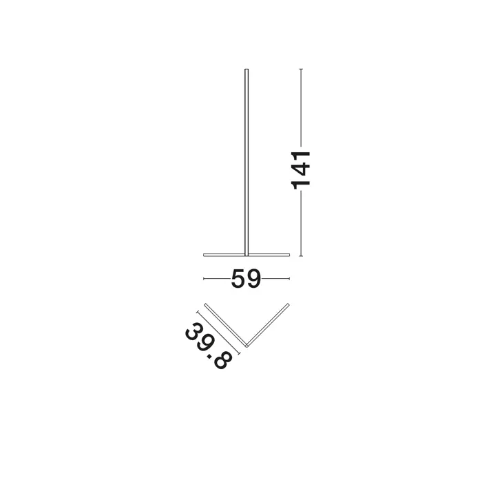 V-LINE STAJAĆA LAMPA LED 18W/3000K/1700lm/DIMM/IP20/CRNA