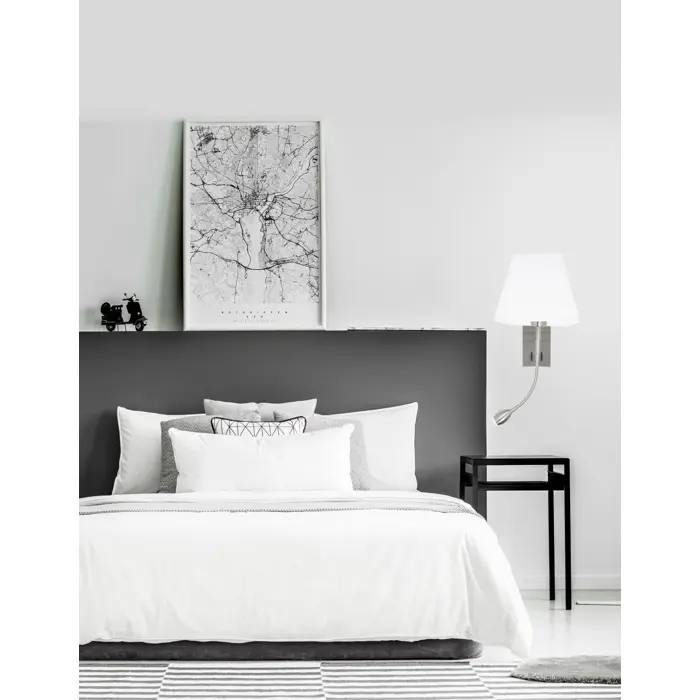 VALENCIA ZIDNA LAMPA LED & E27 3W/3000K/190lm/IP20/BIJELA & KROM