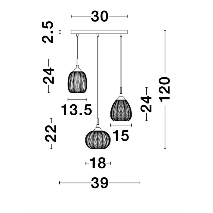 VARIO VISILICA E27 /IP20/ZLATNA
