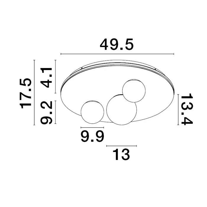 VELNA PLAFONSKA SVJETILJKA LED 52W/3000K/2080lm/DIMM/IP20/CRNA