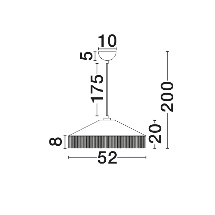 VELVY Visilica Grlo E27 1x12 W IP20 FI: 52 V: 200 cm Žuta