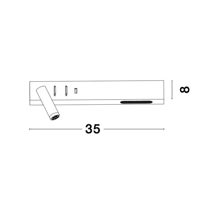 VIDA ZIDNA LAMPA LED 8W/3000K/560lm/IP20/BIJELA