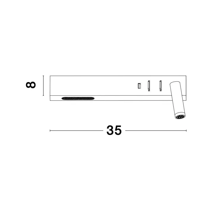 VIDA ZIDNA LAMPA LED 8W/3000K/560lm/IP20/CRNA