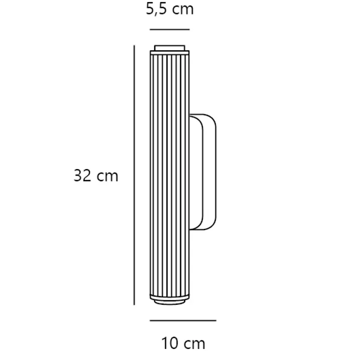 VIRELLE 32 ZIDNA LAMPA CRNA LED 8W/IP44/3000-4000K/760lm/220-240V
