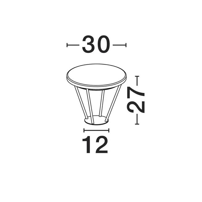 VIRTUS STAJAĆA LAMPA LED 3000K 1190lm IP65 CRNA