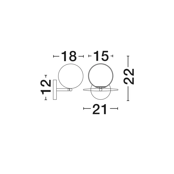 VITTON ZIDNA LAMPA E14 /IP20/ MESING & BIJELA