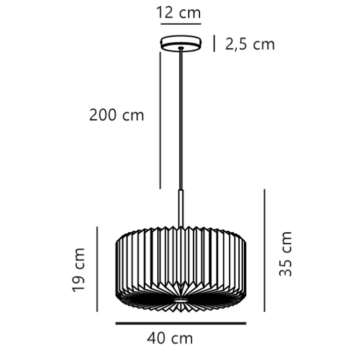 VIVIENNE 40 VISILICA CRNA E27/15W/IP20/220-240V