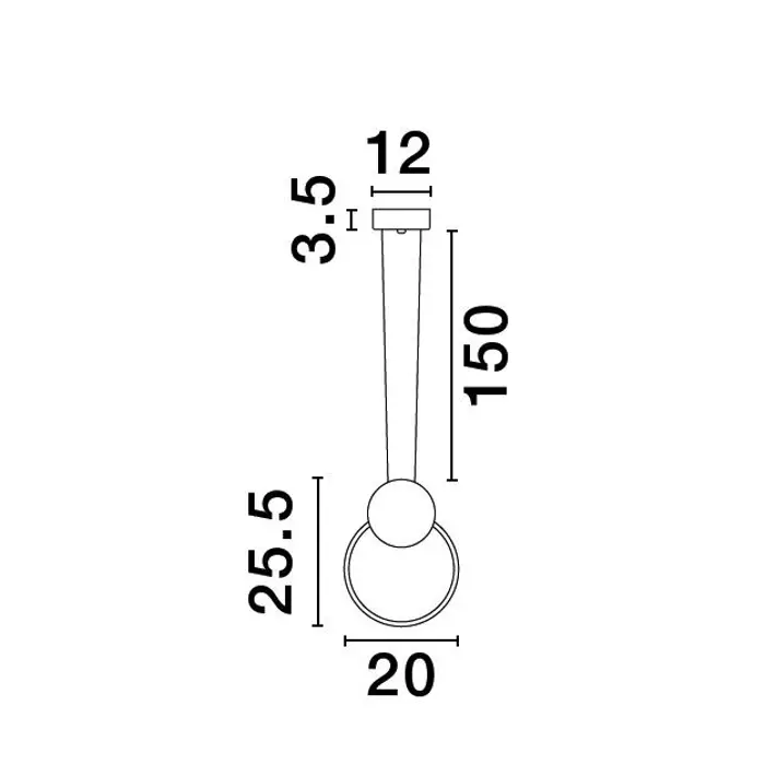 WIRO VISILICA LED 11W/3000K/770lm/IP20/CRNA