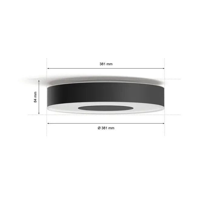 XAMENTO PHILIPS HUE pametna LED stropna svjetiljka M crna