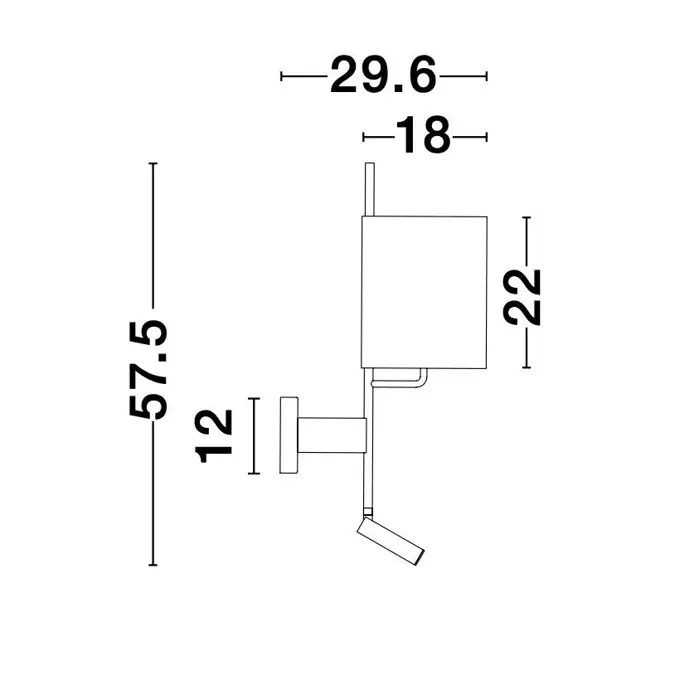 YAMA ZIDNA LAMPA LED & E27 15W/3000K/210lm/IP20/BIJELA