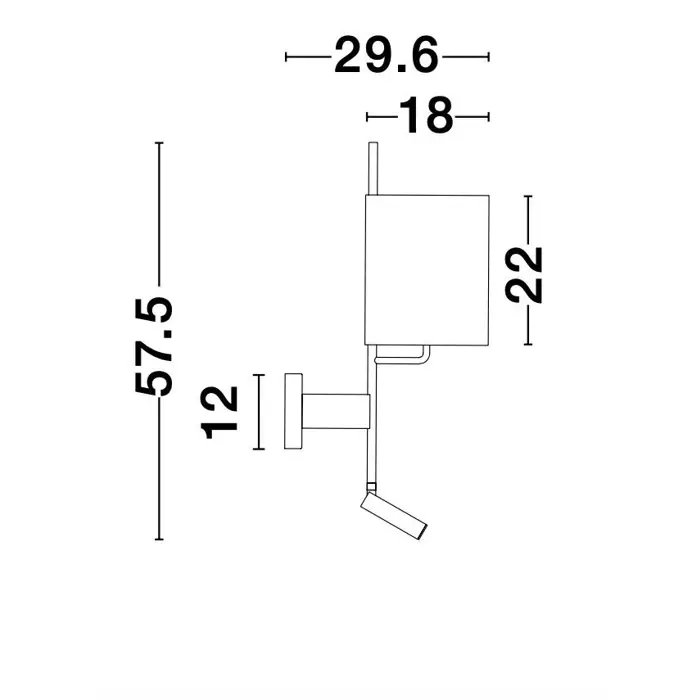 YAMA ZIDNA LAMPA LED & E27 15W/3000K/210lm/IP20/CRNA