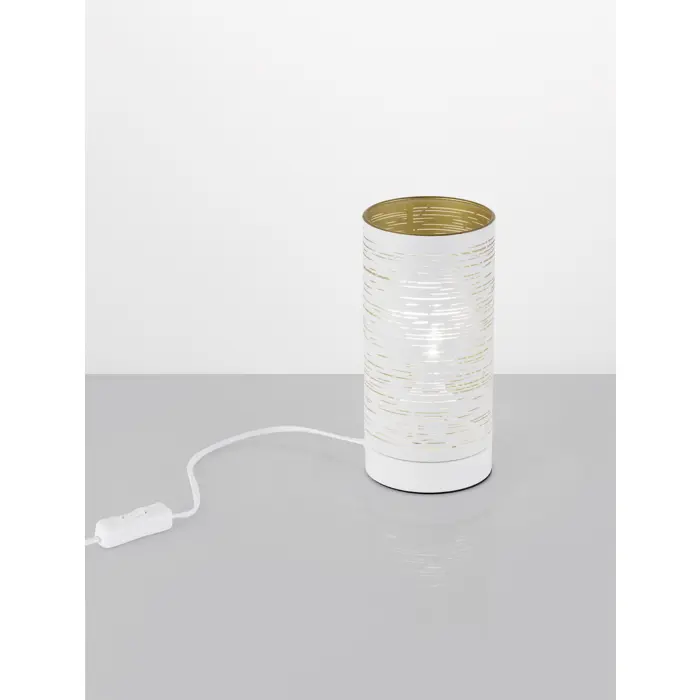 ZANE STOLNA LAMPA E14 /IP20/BIJELA/ZLATNA